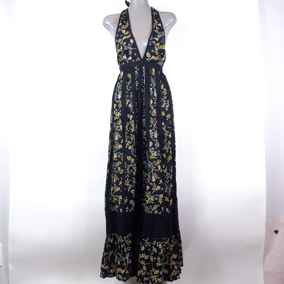 ba&sh Dresses & Skirts - BA&SH Floral Backless Halter Maxi Dress Size 2(M)